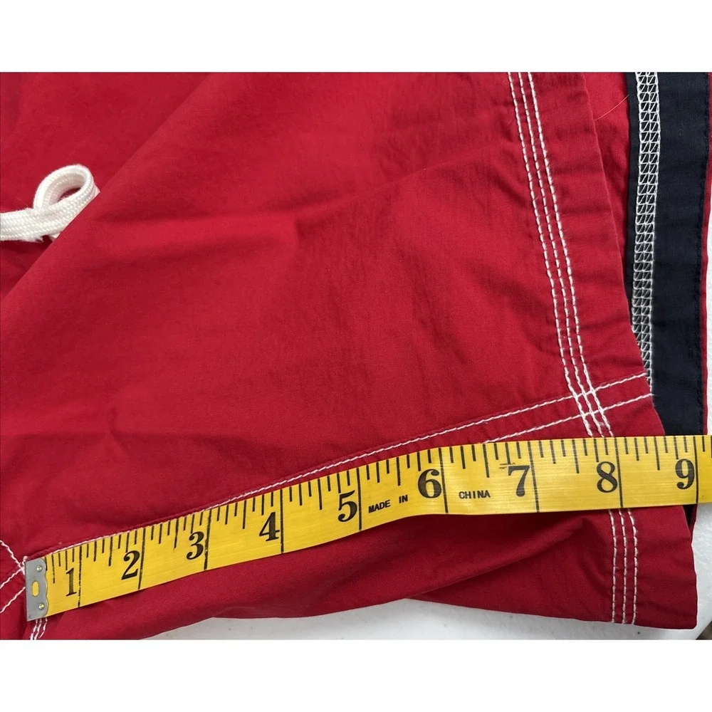 Tommy Hilfiger Men's Large Red‎ White Blue Stripe Board Short Swim Trunks